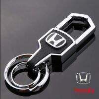 Angel High Quality Leather Keychain Brushed Car Logo Keychain Mens Waist Metal Pendant Fashion For Honda City CRV Click Fit Civic HRV Beat BRV Wave Accord Beat Fi Mobilio Jazz Key Ring