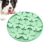 Silicone Dog Food Mat Suction Slow Feeder Bowl With Suction Cup Raised Flower Design Puzzle Feeder For Water Yogurt Wet Dry Food