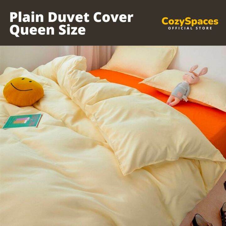 Plain Duvet Cover Queen Size 70x90 inches Comforter Cover Cotton Polyester Blend Blanket with