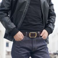 Punch mens leather belt real leather copper buckl打孔器男士皮带真牛皮铜扣皮带男牛仔简约百搭复古裤腰带