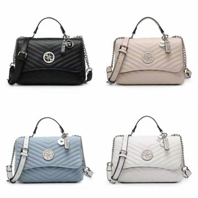 GUESS new rhombus chain flip-top hand-held single-shoulder Messenger pure color simple large-capacity womens bag