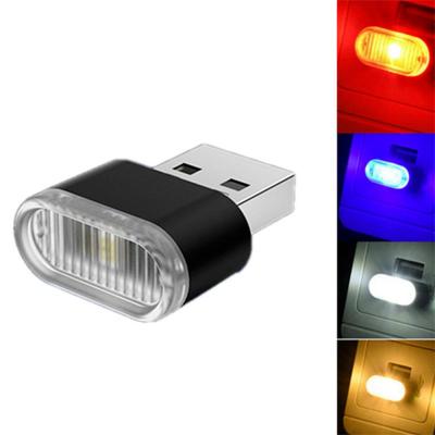 ร้อน7สี LED ภายในรถหลังคานีออน Coloful USB แสงมินิรถบรรยากาศโคมไฟตกแต่งไฟฉุกเฉินเสียบบ้านห้องนอนพรรค