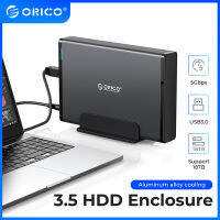 อลูมิเนียม ORICO ฮาร์ดไดรฟ์กล่อง HDD USB3.0/Type-C ไปยัง SATA3.0 3.5เคสฮาร์ดดิสก์แท่นวางมือถือรองรับ UASP 12V2A Power(7688)