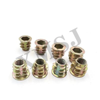 20X M4 M5 M6 M8 Metal Hexagon Hex Socket Head Embedded Insert Nut E-Nut for Wood Furniture Inside and Outside Thread Zinc-alloy Nails Screws Fasteners