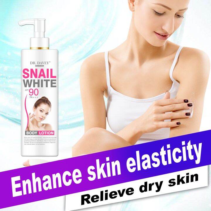 100 Original Dr Davey Moisturizing Snail Whitening Lightening Body Lotion Spf 90 Permanent 0958