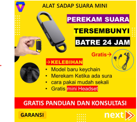 Perekam Suara Mini Tersembunyi Voice Recorder Alat Sadap Suara JS46 ...