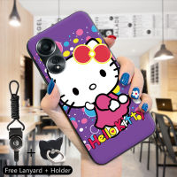 เคส PMP Hp OPPO A58 4G สำหรับ Oppo A58 4G สายคล้องแหวนใส่นิ้วน่ารักการ์ตูนน่ารัก Kity KT เคสแมวซิลิโคนนิ่มเคสครอบโทรศัพท์ TPU