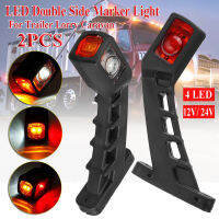 คู่ Universal 12V 24V รถบรรทุก LED Double Side Marker Light กันน้ำ Dual Indicator โคมไฟสำหรับรถพ่วง Lorry Caravan