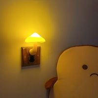 Night light LED Mushroom wall light Socket light Eu Us plug Warm white color light control sensor Bedroom light home decor