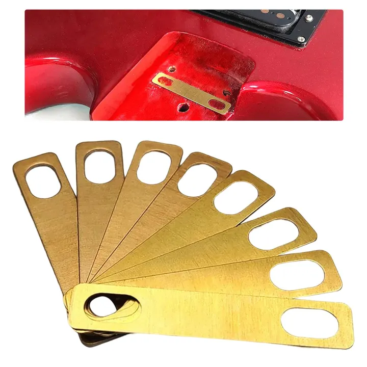 Moon Pomelo 8 Pieces Brass Shims Guitar Neck Shims for Brass