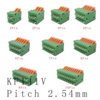 KF141V 2.54mm Pitch Straight Pin PCB Mounted Spring Screless Terminal Blocks Connector 2/3/4/5/6/7/8/9/10 P 150V 2A for 26-20AWG