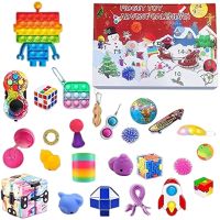 202124 Days Christmas Fidget Toys Pack Push Pops Its Bubble Fidget Toys Kit Adult Children Anti-anxiety Antistress Toys Brinquedos