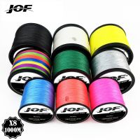 JOF 8เส้น1000เมตร500เมตร300เมตร PE ถักเอ็นตกปลาหลายสีน้ำเค็มญี่ปุ่นเหนียวแน่นทนทานมากที่เหนือกว่า