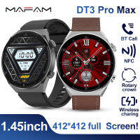 Mafam【ซื้อแถมสายรัดฟรี?DT3 Pro Max สมาร์ทนาฬิกาผู้ชายผู้หญิง1.36นิ้วหน้าจอ NFC S Mart W Atch ผู้ชายนาฬิกา BT โทรนาฬิกาข้อมือติดตามจีพีเอสออกกำลังกายสร้อยข้อมือ