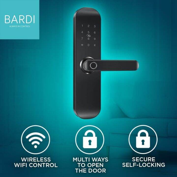 BARDI Smart Home Door Lock Handle RFID Fingerprint Waterproof IP54