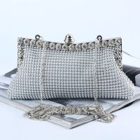 【YD】 Evening Gold Clutch Glitter Bead Designer Woman Fashion Bridal Purse Handbag