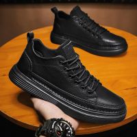 Chefs Leather Shoes Mens Summer Kitchen Non-Slip Waterproof Soft Sole Work Labor Insurance Mens Shoes Sports Black Casual Shoes 【JYUE】