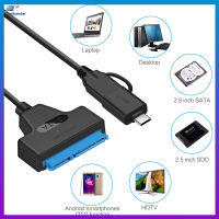 สายเคเบิล Sata Easy Drive แบบ Usb3.1พร้อมไฟ Led Type-C Usb3.0สายเคเบิลอะแดปเตอร์ฮาร์ดไดรฟ์2-In-1สำหรับ Windows/vista/xp