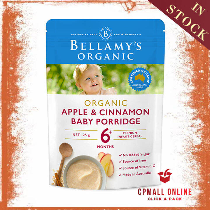 [Expiry Date: 10/2023] Bellamys Organic Baby Rice 苹果肉桂味米糊 Baby Porridge ...