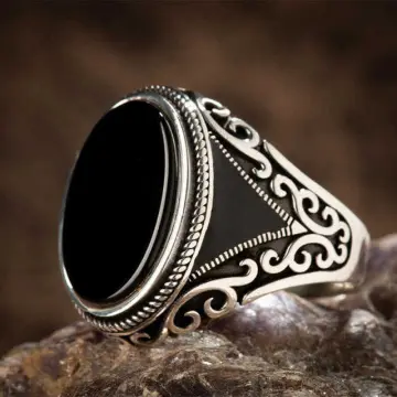 Big Oval Turquoise Gemstone 925 Sterling Silver Turkish Engagement Ring Men  | eBay