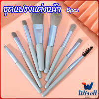 Wisell ชุดแปรงแต่งหน้า 8  ชิ้น แปรงคิ้ว แปรงปัดแก้ม makeup brush set