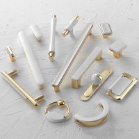 【YD】 cabinet door handle drawer modern simple white bright gold light luxury single hole