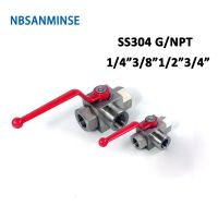 KHB3K NPT G 1/4 3/8 1/2 3/4  Hydraulic High Pressure Ball Valve Stainless Steel SS304 KHB 3 Way Valve 31.5MPa NBSANMINSE