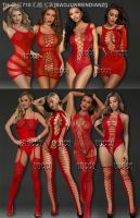 【CW】♧☢❧  crochet Fishnet Bodystockings Babydoll tassels Chemises Teddies Bodysuits dress for sex