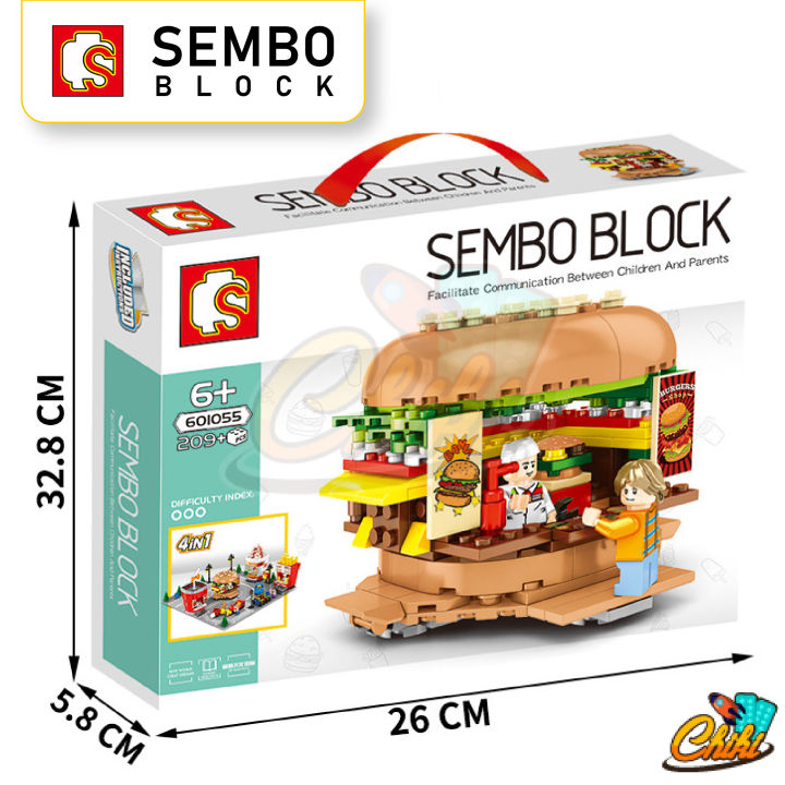 ตัวต่อเลโก้-sembo-block-ร้านค้าสตรีทฟู้ด-street-food-sd601055-sd601058