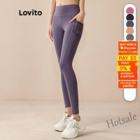 【hot sale】✎◑℡ D19 Lovito Sporty Plain Pocket Dri Fit Sports Leggings for Women LNA10154 (Grey/Purple/Black) Lovito Legging Olahraga Dri Fit Saku Polos untuk Wanita LNA10154 (Abu-abu / Ungu / Hitam)
