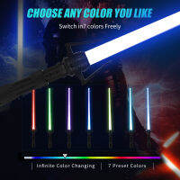 LED Light Up Saber พร้อมเสียง Retractable Splicable 7สี RGB Lightsaber ดาบสำหรับ Boys Party Favors Cosplay Props-2 Pack