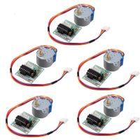 SAMEPLE 5pcs ความเร็วลงก้าวมอเตอร์ ULN2003 5V stepper Motor 5สาย4เฟส พร้อมบอร์ดไดรฟ์5V ตัวขับมอเตอร์ คุณภาพสูงมาก Arduino Pi PIC Raspberry Pi