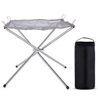 Bonfire Campfire Pit Camping Wood Stove Stand Frame Fire Rack Stainless Steel Foldable Mesh Fire Pit Outdoor Wood Heater Heating