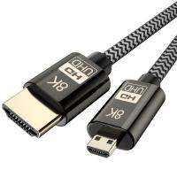 อะแดปเตอร์ไปยังสาย Hdmi Micro Hdmi รุ่น8K ตัวเชื่อมต่อผลลัพธ์สูง2.1สำหรับช่างภาพมืออาชีพ