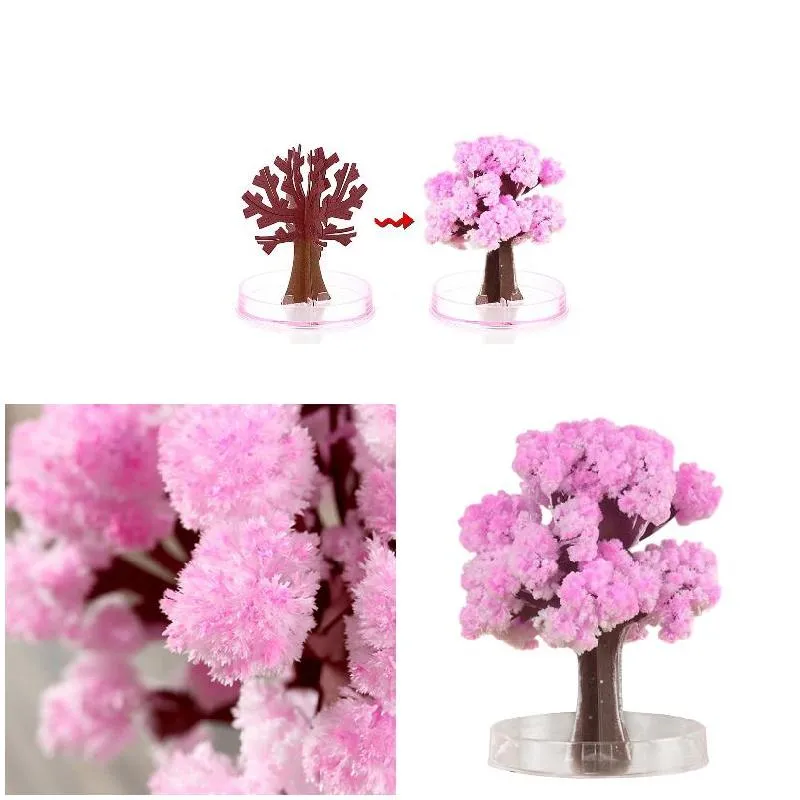 ASD Magic Growing Tree Paper Sakura Crystal Trees Desktop Cherry Blossom  Toys New
