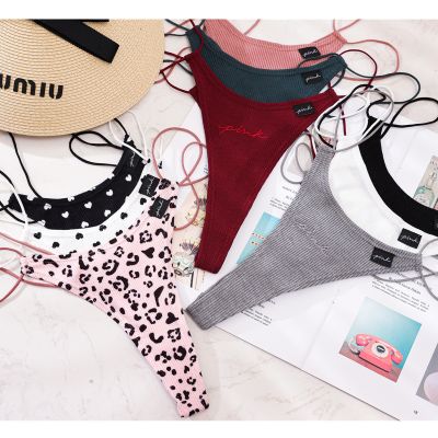 [Cos imitation] SP Amp; CITY Sports Threaded Sexy Thongs Summer Thin Fitness Underwear English Letter Traceless Panties Cotton Seamless Briefs Tanga