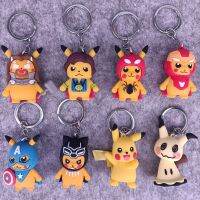 5Pcs Pikachu PVC พวงกุญแจจี้ Avenger-S Transformation Q รุ่นรูปร่าง PVC Soft พวงกุญแจจี้8กระเป๋า