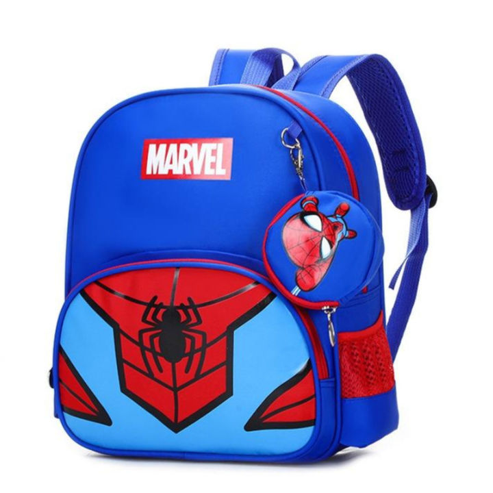 hot-spider-man-กัปตันอเมริกาการ์ตูนน่ารักกระเป๋านักเรียนเด็ก1-5ปีอนุบาลกระเป๋าเป้สะพายหลังระบายอากาศและกันน้ำ