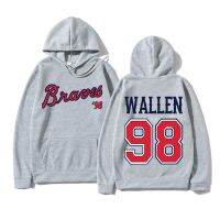 Morgan Wallen เสื้อฮู้ด98 Braves,เสื้อมีฮู้ดแนวเพลงกราฟิกสวยงามฮาราจูกุชายเหมาะสำหรับทุกเพศเสื้อสวมศีรษะชุดลำลองย้อนยุค