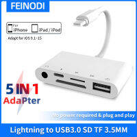 SD TF Card Reader อะแดปเตอร์กล้อง USB ไปยัง USB OTG Camera Connection Kits With &amp; 3.5Mm Headphone Jack And Charging Port