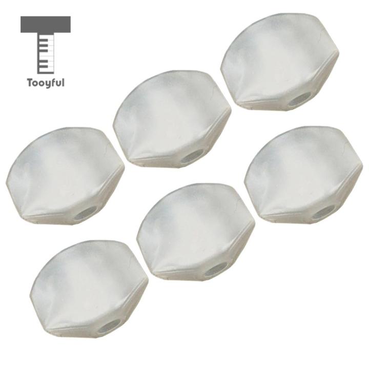 tooyful-6-pieces-plastic-acoustic-guitar-tuning-pegs-keys-buttons-caps-handle-knobs-white-guitar-replacement-parts