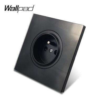 【NEW Popular89】 Wallpad L6สีดำฝรั่งเศส WallTempered แผงกระจกไฟฟ้าเต้าเสียบ16A การออกแบบรอบ