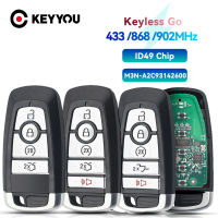 KEYYOU M3N-A2C93142600 45ปุ่มสมาร์ทกุญแจรถระยะไกล433868902Mhz ID49สำหรับ Ford Edge Fusion Expedition Explorer Mustang