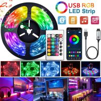 LED ทีวี USB แถบไฟ RGB โคมไฟแบบยืดหยุ่นเทปไดโอดสาย USB 3535บลูทูธควบคุม DC 5V ไฟพื้นหลังหน้าจอทีีวีตั้งโต๊ะ