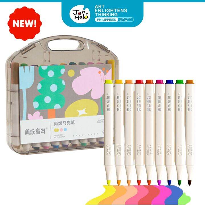 Jar Melo Acrylic Markers (24 colors, Triangular poles) Lazada PH