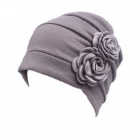 [Hana Clothing Store] ใหม่ผู้หญิงหมวกผ้าฝ้ายผสมหมวกเคมีบำบัด Stain ดอกไม้ Headscarf Ruffle มะเร็ง Chemo หมวก Beanie ผ้าพันคอ Turban Wrap Hedging