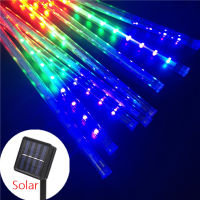 8 Tubes 200leds Solar LED Meteor Shower Lights Holiday String Lights Waterproof Street Garland Garden Light Christmas Decoration