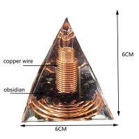 ลวดทองแดงเกลียว Orgonite Pyramid Obsidian Orgone Healing Energy Yoga Meditation Ornament