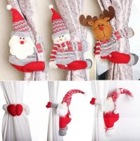 Christmas Decoration Curtain Velcro Buckle Clip Holdback Cute Cartoon Holder Decorative Accessories New Year 2021 Santa Snowman