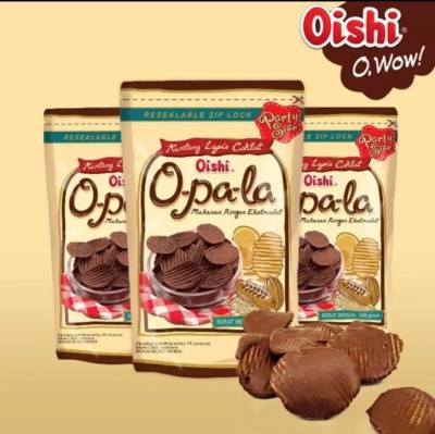 Oishi O-pa-la มันฝรั่งเคลือบช็อคโกแลตเข้มข้น ขนาด 100 กรัม (ถุงซิปล็อค)
